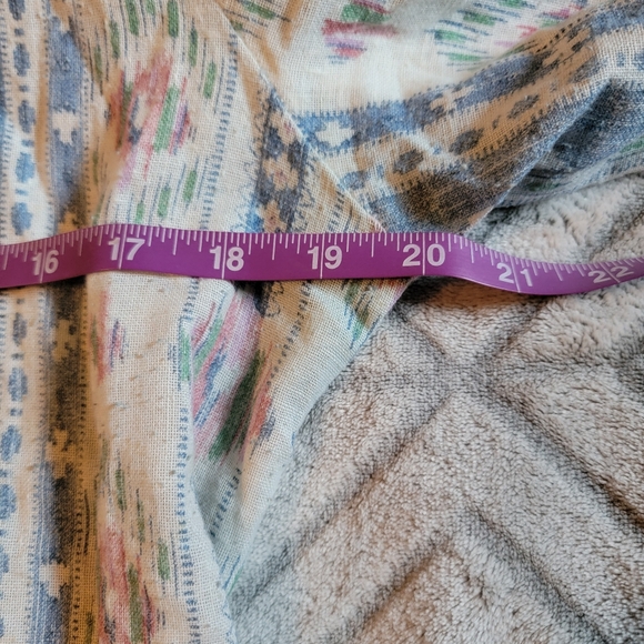 Vintage Queen Casuals Pastel Southewest Print Long Sleeve Button Down Size 18 - Picture 6 of 8